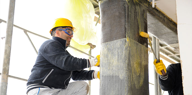 Beams, pillars and joints in reinforced concrete strengthening